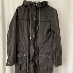 Abercrombie and Fitch long cargo jacket with hood
